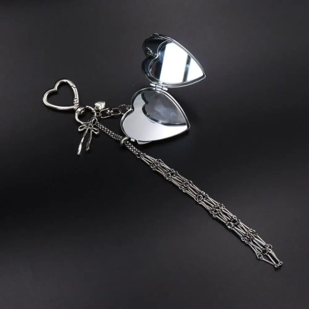 Vintage Portable Metal Net Lipstick Bag Silver Mini Lip Balm Bag Keychain Y2K Universal Lipstick Cover Keychains Home