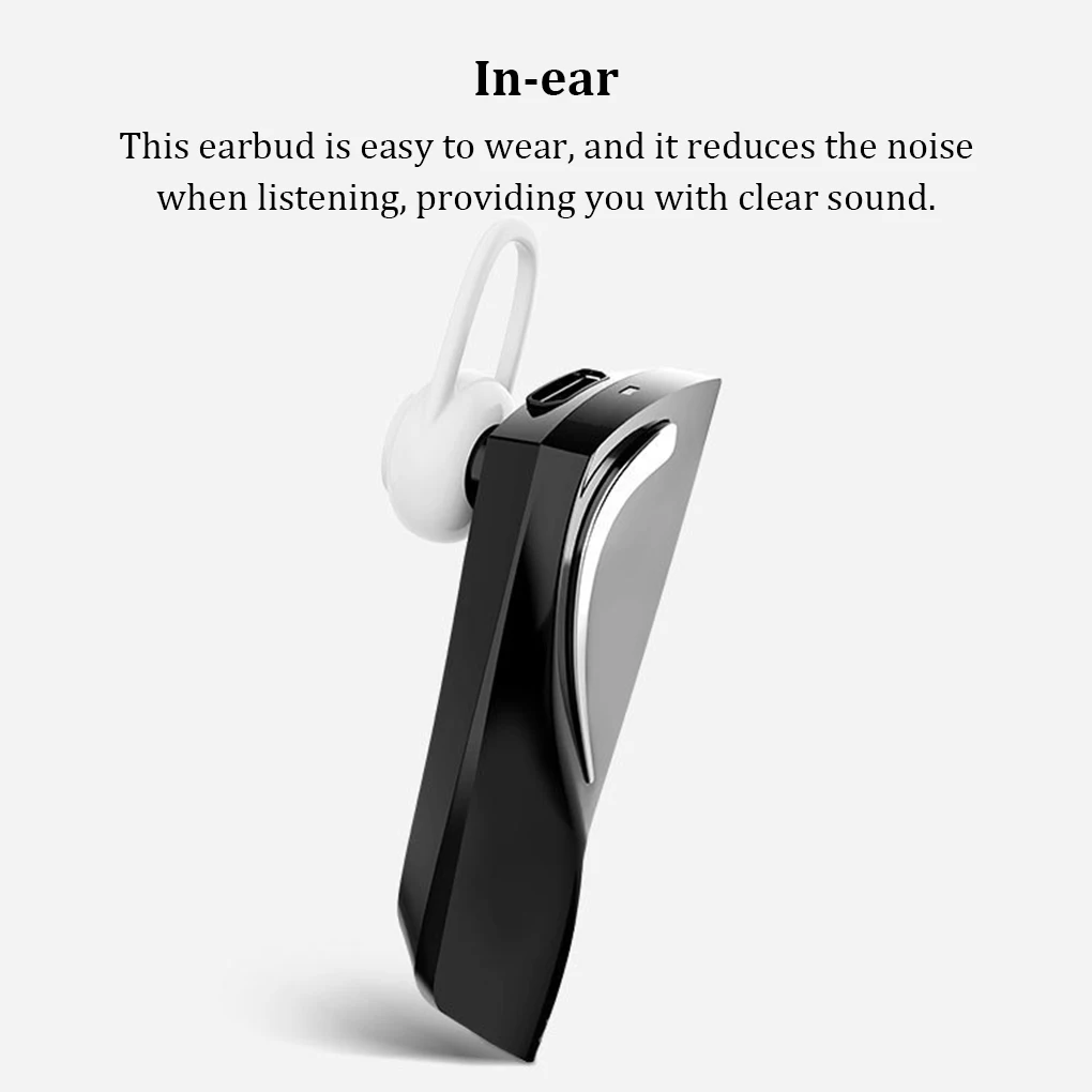 Earbud Rechargeable Bluetooth-compatible Translator Earphone Headset White