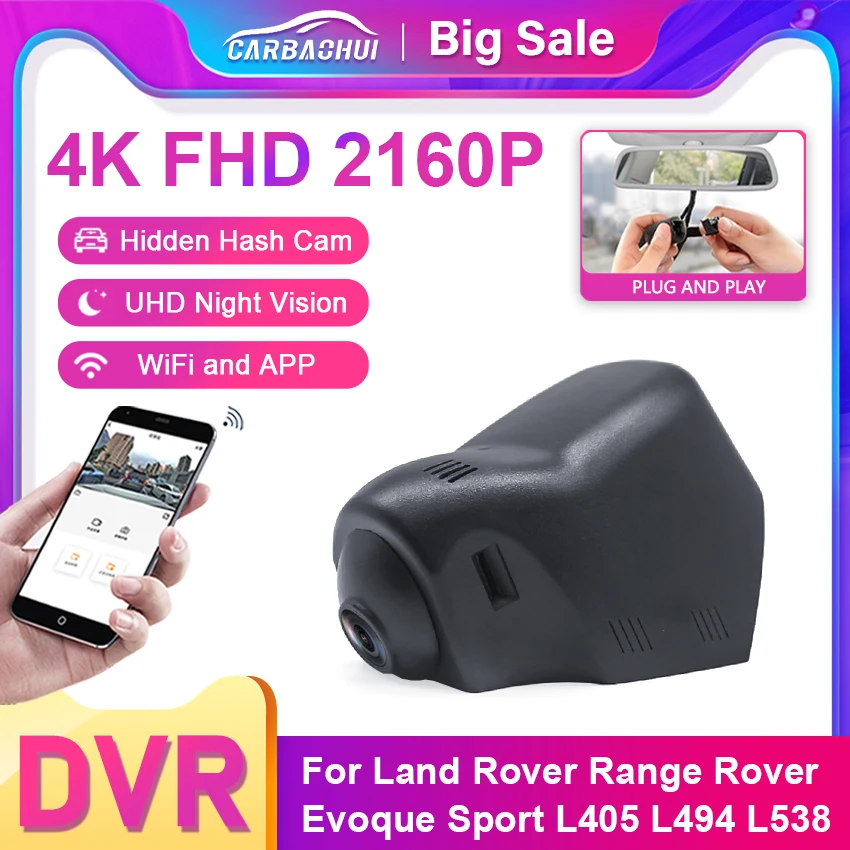 

UHD 4K 2160P Hidden Dash Cam Car Dvr View Auto Car Camera Video Recorder For Land Rover Range Rover Evoque Sport L405 L494 L538