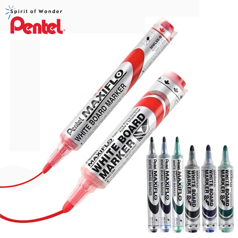 

1 шт., японский Pentel гидравлический маркер для доски MWL5S, водонепроницаемый, легко стираемый, большой емкости, школьные принадлежности для обучения учителю