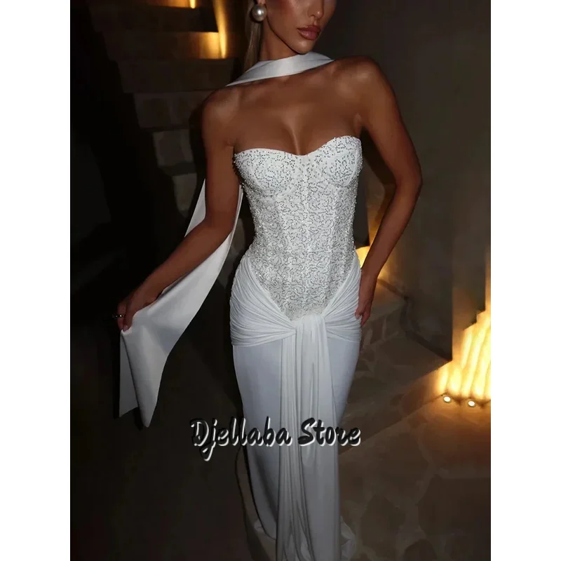 

Sparkle Off-shoulder Sexy Maxi Dress Women Elegant Glitter Strapless Backless Sleeveless Draped Ruched Club Party Dress