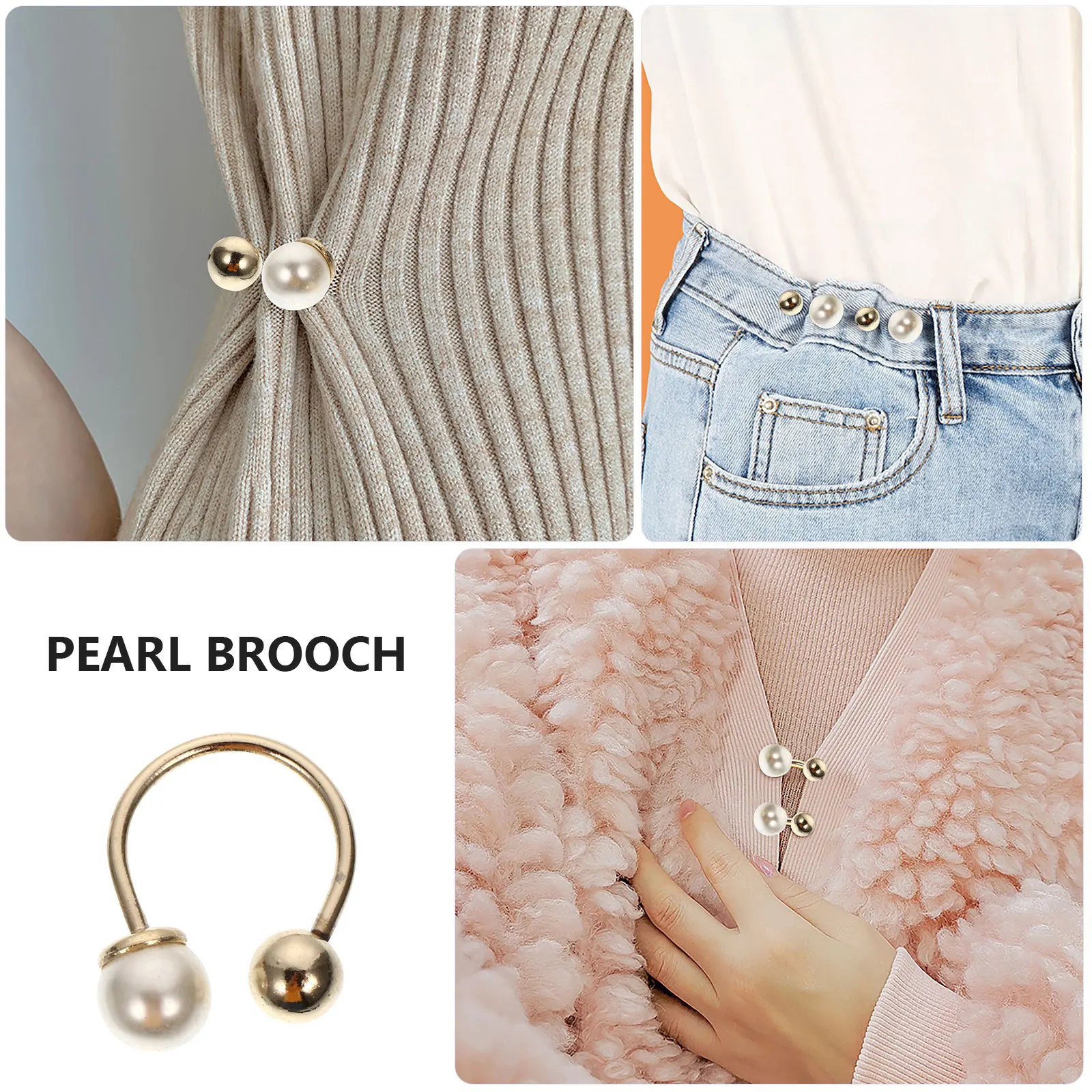 

4pcs Women'S Chest Brooch Safety Buckle Button For Shirt Vest Cover Clothing Decoration Skirt Pin Waistline Brooch Cardigan