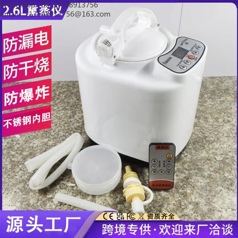 2.6L Large Capacity Steam Generator Household Fumigation Machine Steam Sauna Box Foot Spa Barrel Sweat Steaming Device