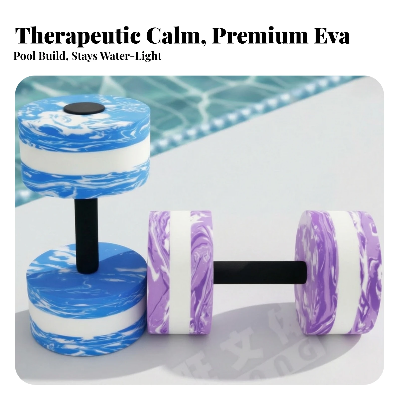 Water Dumbbells Low-Impact Water Aerobics Dumbbells Pool Barbells Buoyant Weights Foam for Adults