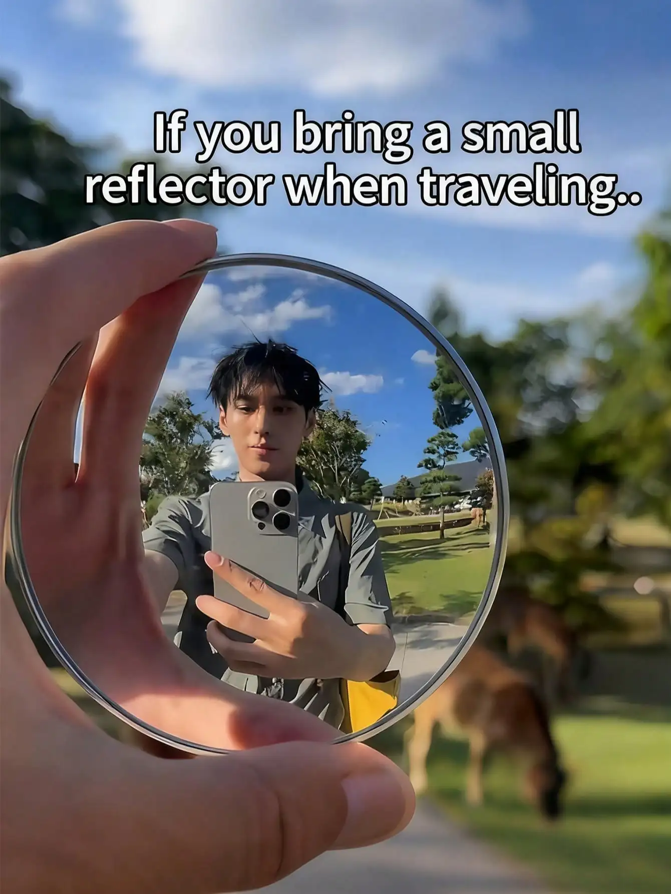 1-reisfoto mini-ronde spiegel, reflecterende spiegel, bolvormige spiegel, draagbare groothoeklens, foto- en selfie-accessoires