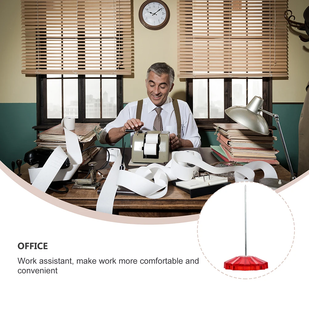 2 قطعة حامل الورق قضيب مستقيم 2 حزمة المغزل التذاكر لمكتب منظم مكتب بيل شوكة مذكرة تحقق ملف تخزين البلاستيك سبايك