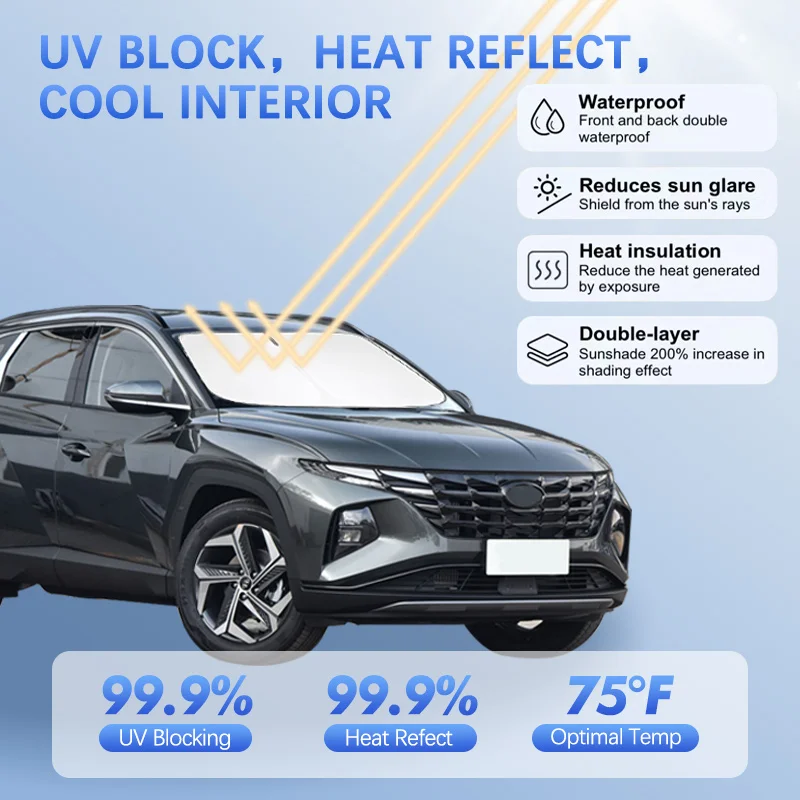 

Car Windshield Sun Shade For Hyundai Tucson L 1.5T NX4 Hybrid Sunshade Sun Visor Protector Blocks UV Rays Summer Car Accessories