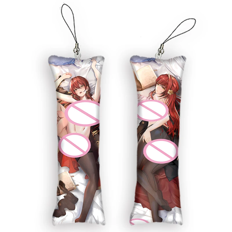 Honkai Star Rail Himeko Theme Character Mini Dakimakura Keychain Anime Kawaii Double-Sided Print Small Pillow Pendant Keychain