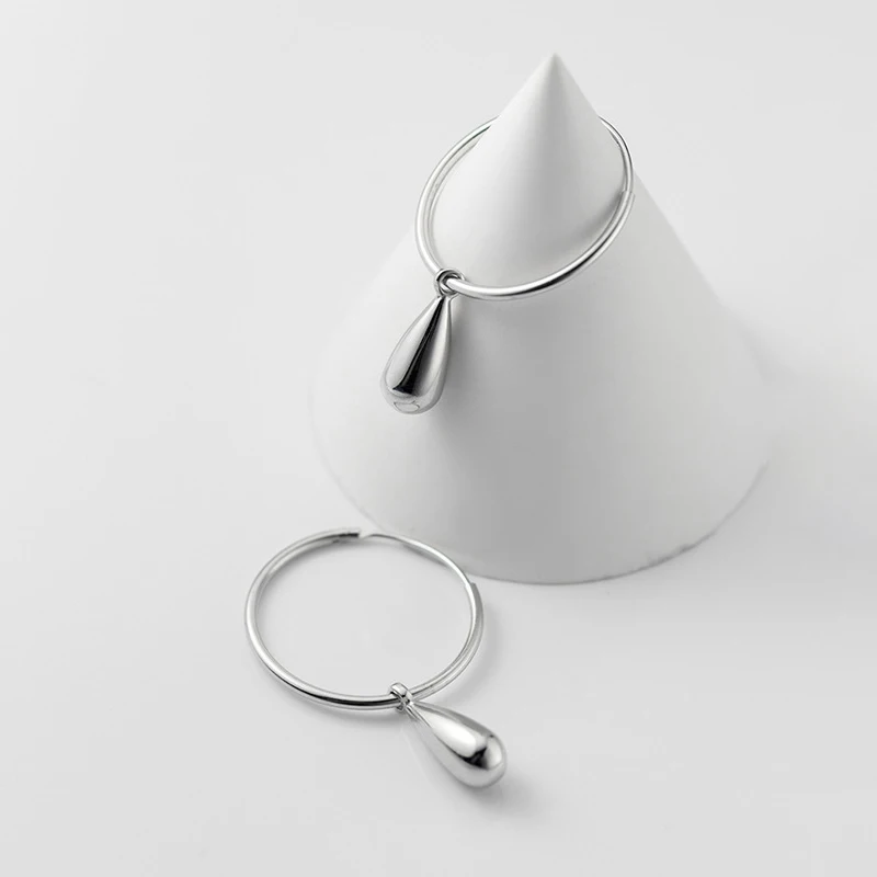 Modian proste krople wody kolczyki dla kobiet oryginalna 925 srebro geometryczne zwisające kolczyki moda piękna biżuteria Bijoux — zdjęcie 5