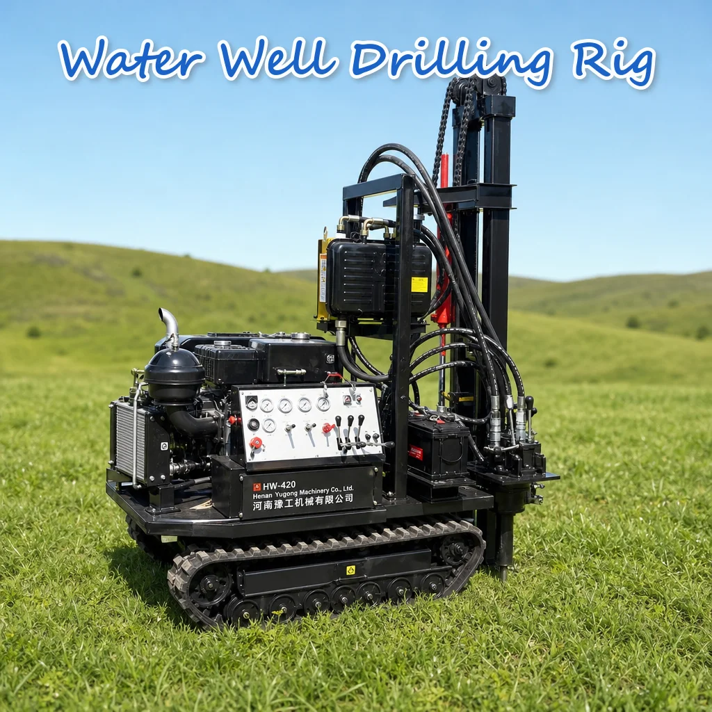 Customized Self Propelled Crawler Well Drilling Rig Diesel Engine Unit 22 to 35HP Fully Hydraulic Mini Maximum Output Power