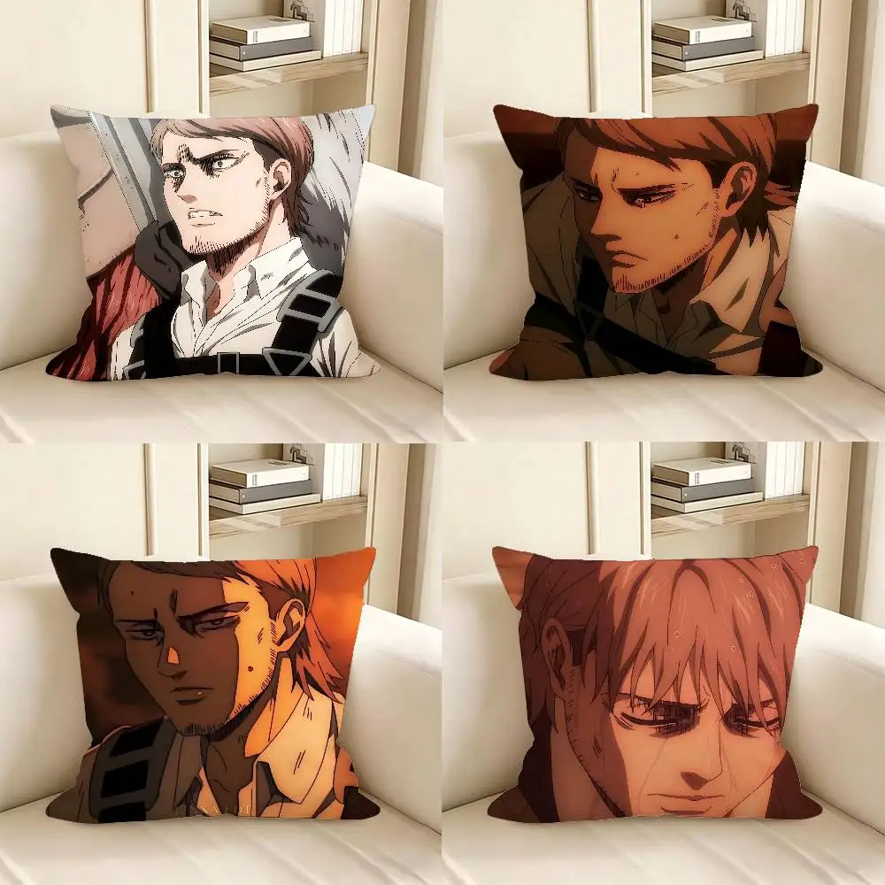 1pc Jean Kirstein AOT Anime Pillow Case Fashion Square Pillowcase Bedroom Sofa Room Ins Decoration Leisure