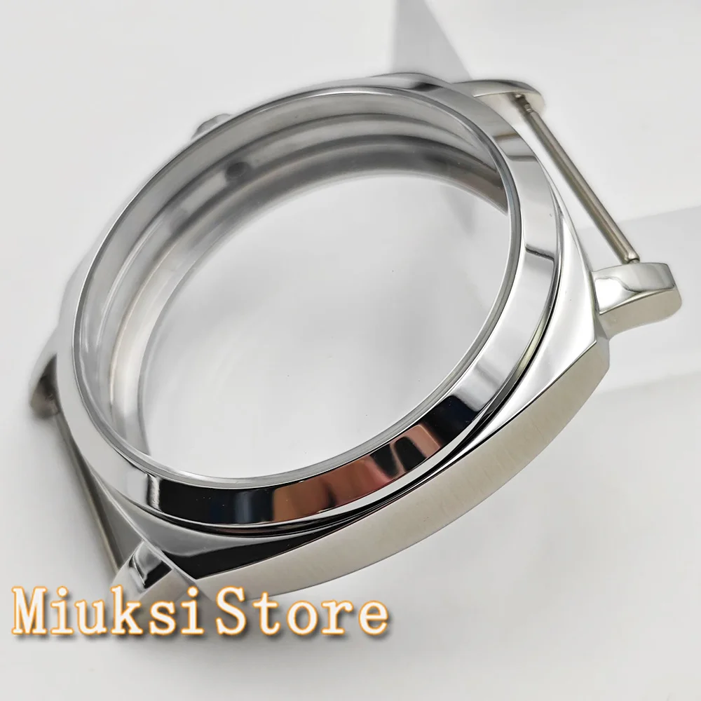 42mm Silver Watch Case Solid 316L Stainless Steel Fit ETA 6498 6497 ST3600 Movement Watch Accessories Parts