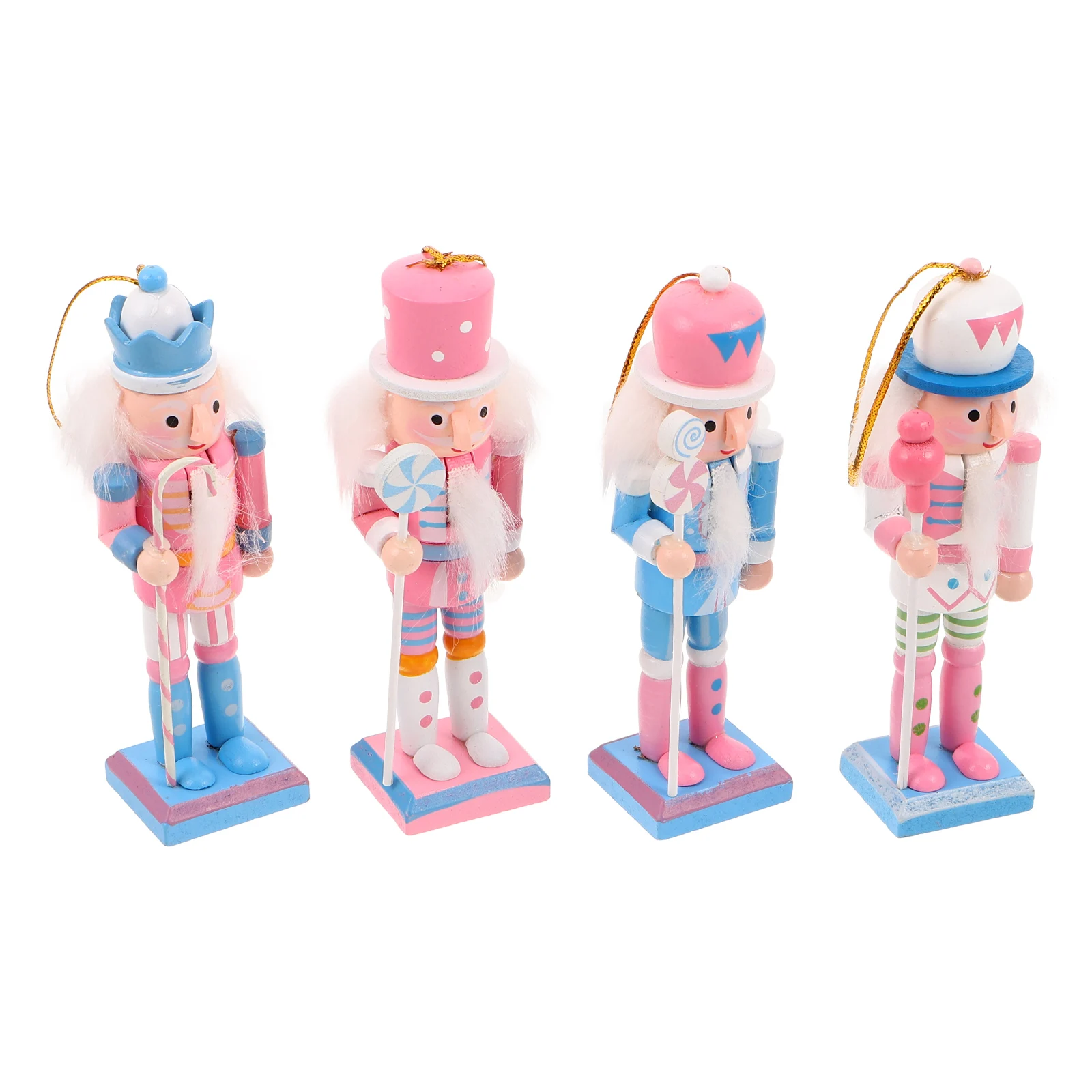 

4Pcs Nutcracker Hanging Ornaments Wooden Nutcracker Soldiers Christmas Tree Table Mantel Decorations Nutcrackers Figures