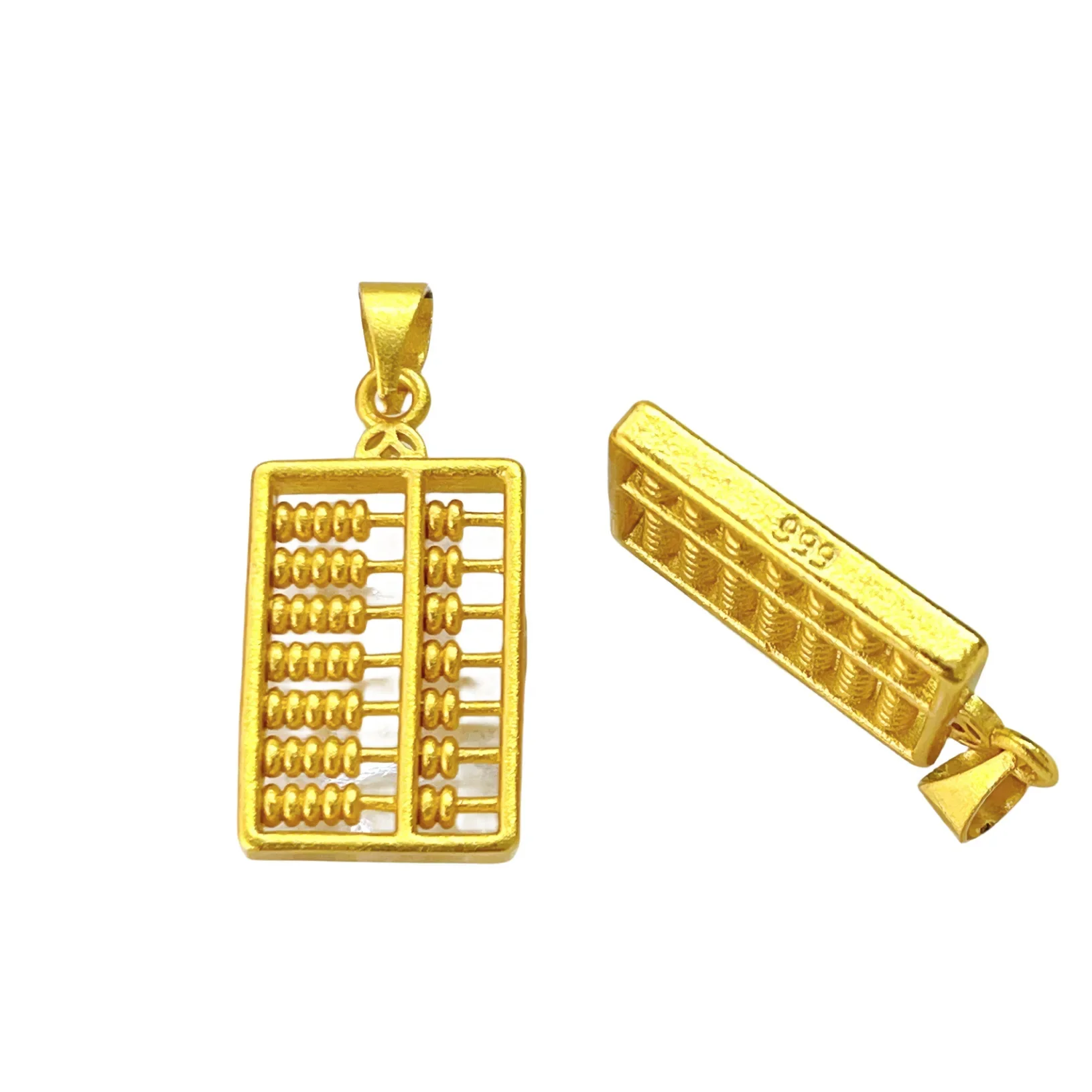 NovaGlod Ancient method 24K999 abacus pendant Chinese style women's necklace DIY real gold jewelry accessories pendant