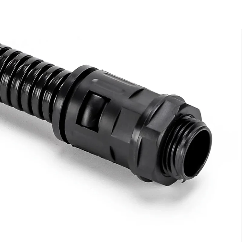 Straight Corrugated Conduit Fitting Connector for Electrical Flexible Nylon Plastic Cable Hose AD15.8 Bellow Hose Cable Glands