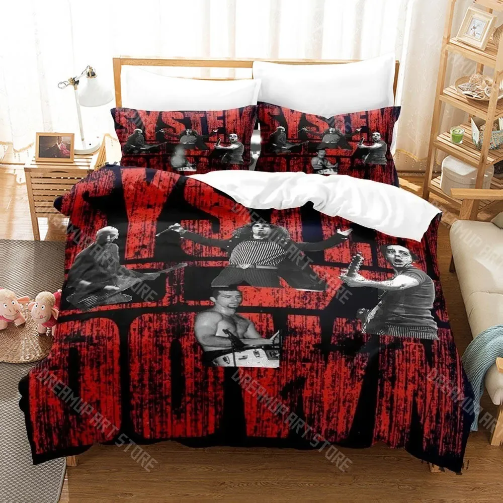 3D Printed System Of A Down SOAD Band Bedding Set for Boys Girls Duvet Cover Pillowcase Twin Queen King Full Single Double Sizes
