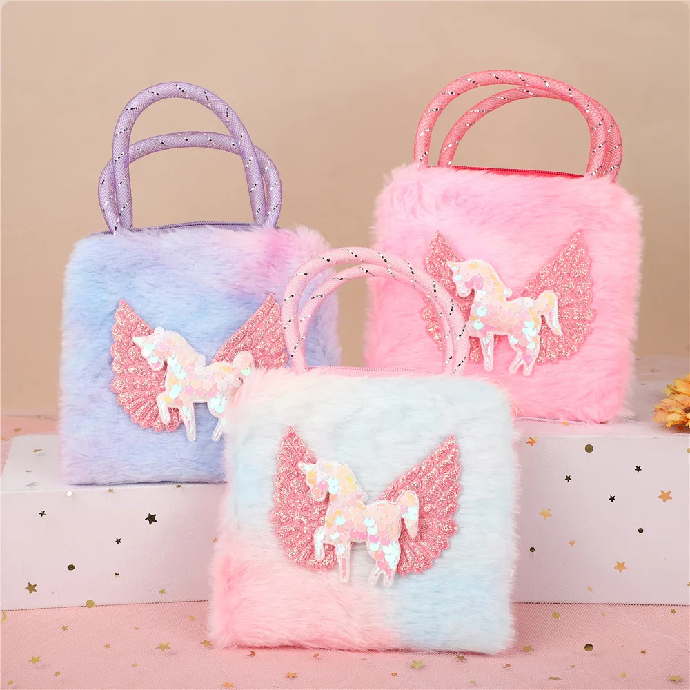 

Girls Handbag Children Handbag Cartoon Plush Shoulder Bag Easy To Carry Suitable for Girls Children Backpack Children's Bag