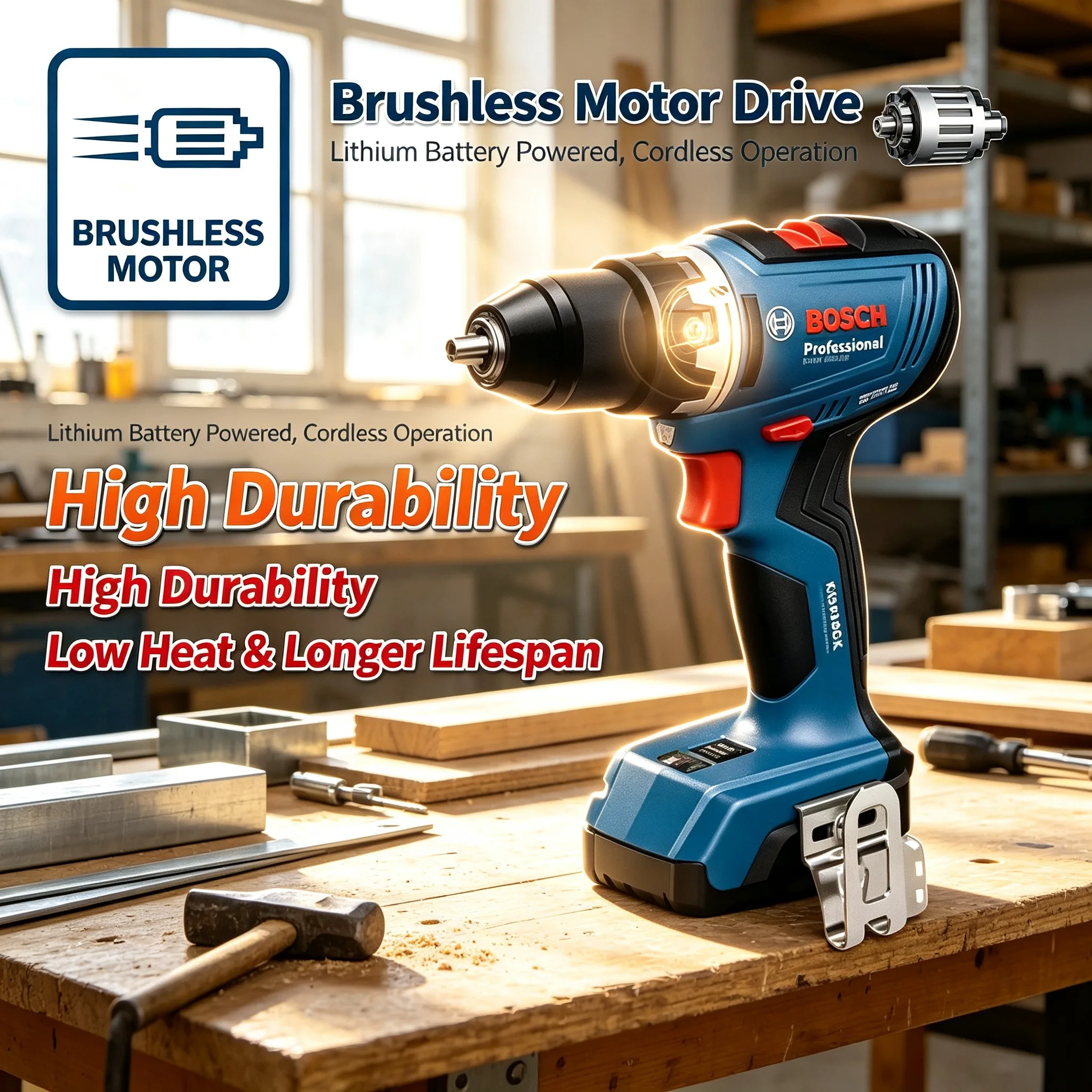 Brushless Cordless Electric Drill 18V - ボッシュ GSR 18V-65 ブラシレスコードレスドリル 18V 63Nm