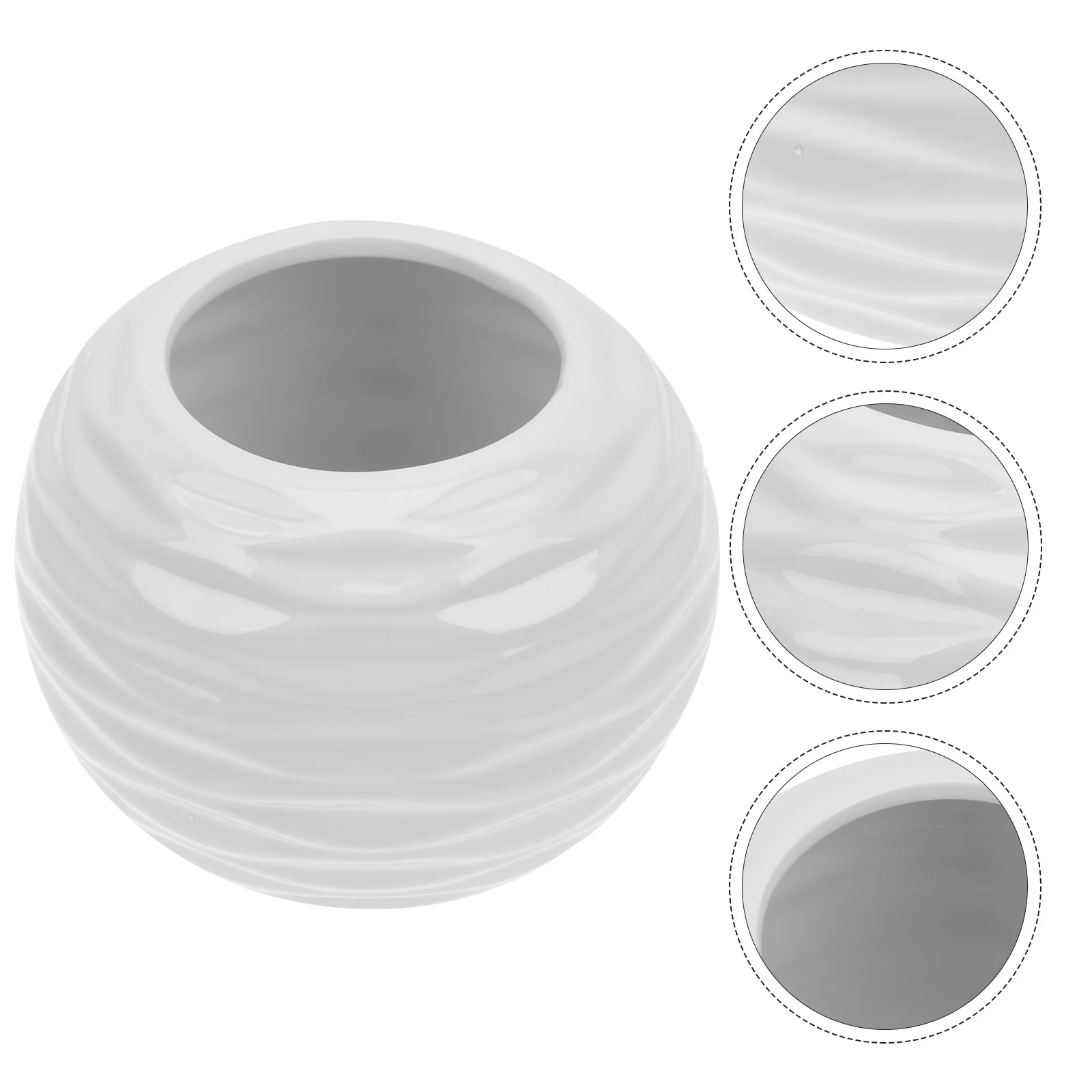 

Ceramic Vase Round Flower Display Container for Home Decor Desktop Dried Flower Pot Hydroponics Planter Ornament