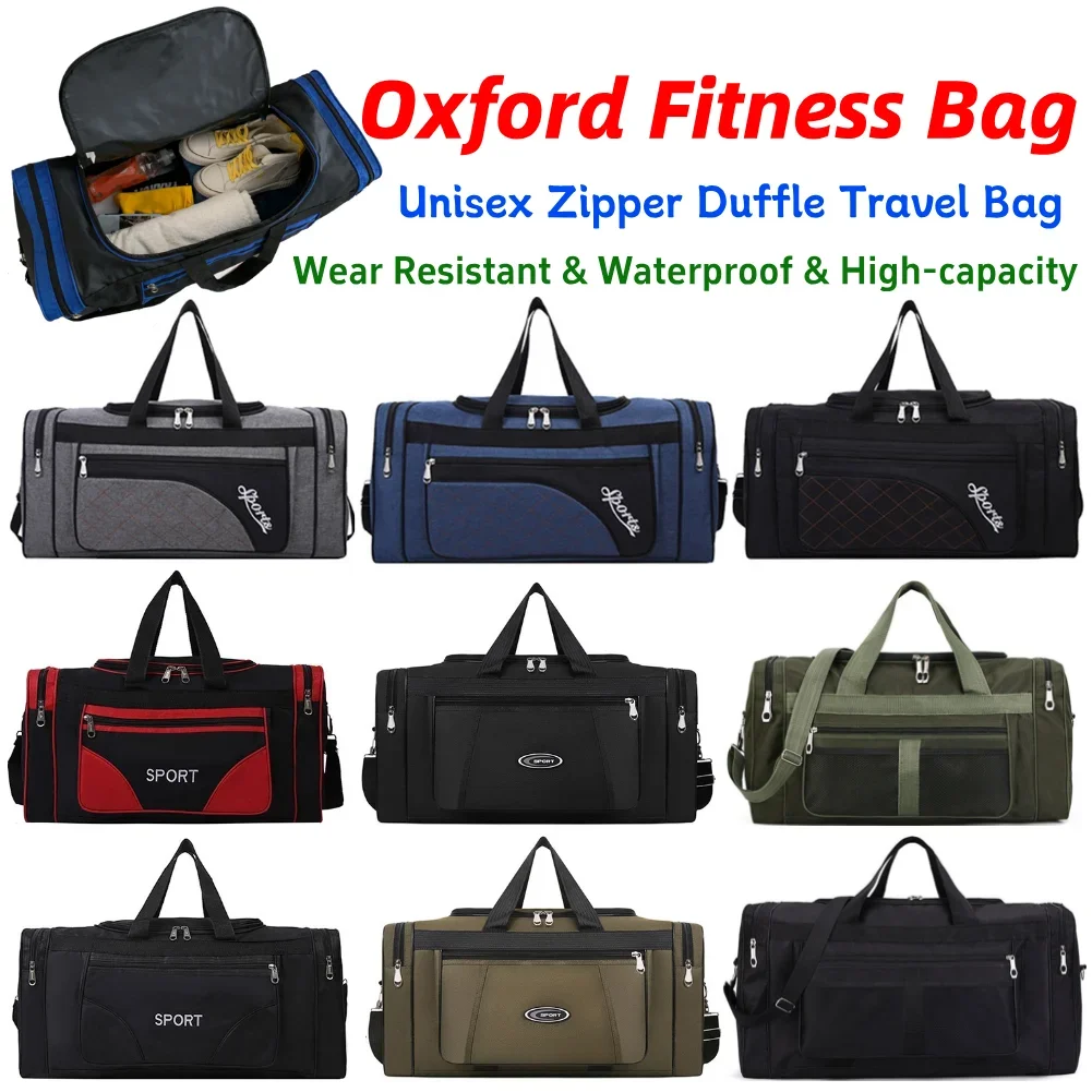 

Oxford Fitness Bag Large Capacity Yoga Sports Backpack Multifunctional Adjustable Shoulder Strap with Zipper for Travel Swimming