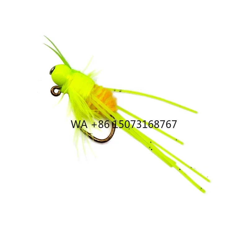 

Приманка-лишка Nymph Luya с медной головкой и пятнистой ножкой для ловли форели и морского окуня