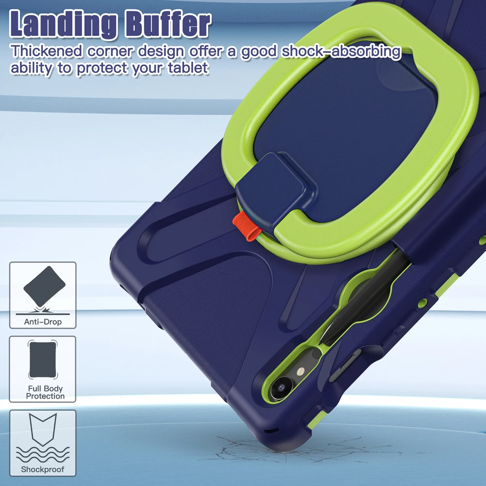 

11.0" TAB S9 Tablet Cases For Samsung Galaxy Tab S7 S8 S9 Case X710 X700 X706 T875 Cover Portable Rotating Stand Silicone Shell