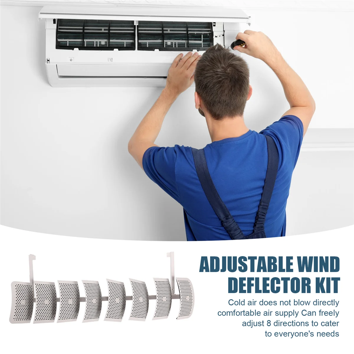 A02V- Лобовое стекло кондиционера с защитой от прямого обдува Выходная перегородка кондиционера Крышка ветрового дефлектора Настенный универсальный