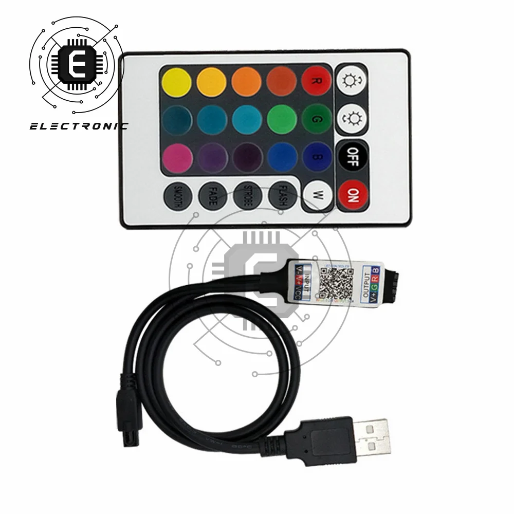 リモコンledライトバーミニbluetooth rgbリモートusbコントローラ + 24キーledライトストリップコントローラ