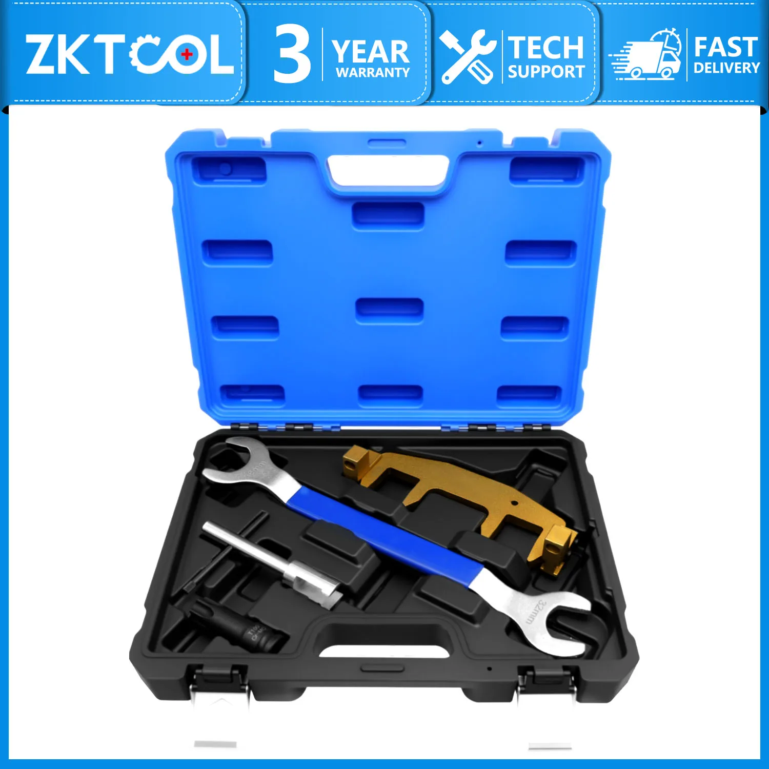 

Набор инструментов для блокировки распределительного вала для линейных четырехцилиндровых двигателей Mercedes-Benz M271C108 C260 E200, с вентиляторным ключом.