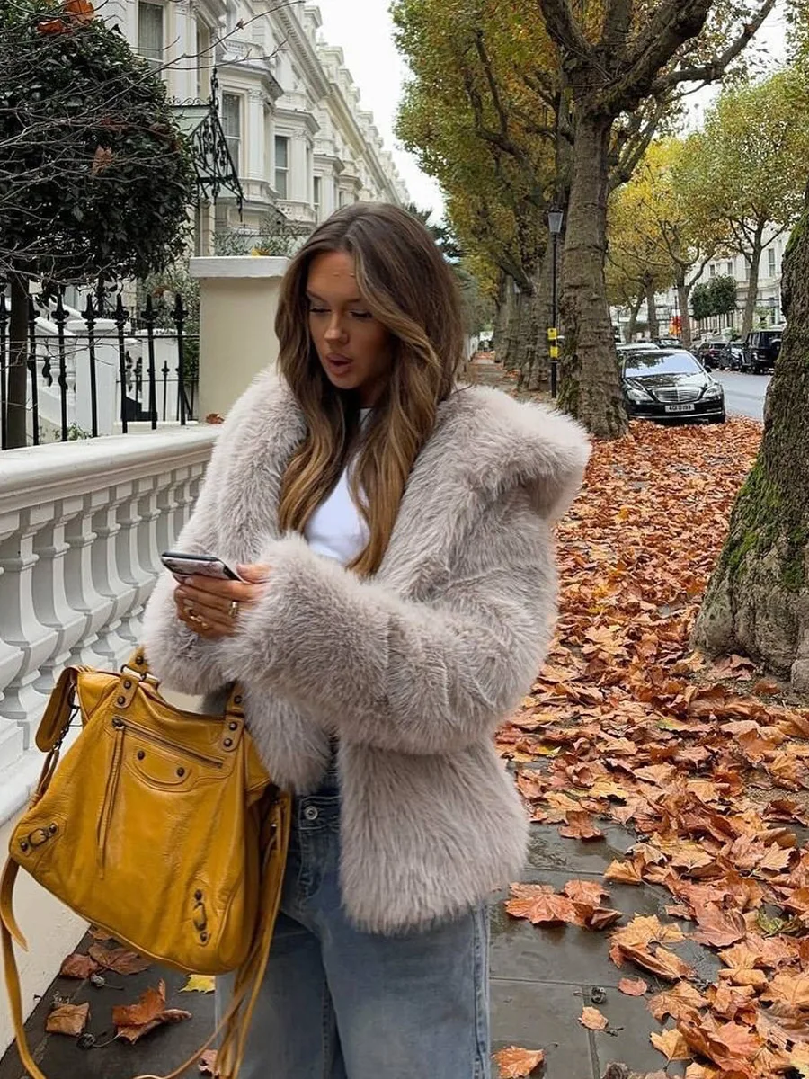 

Пальто из искусственного меха, женские натуральные тонкие весенние девушки, городская одежда радужного цвета, пуховая одежда на молнии, Feminina, дикий байкерский стиль