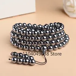 Natural Terahertz 108 Buddha Beads Energy Stone Jade Bracelet Necklace for Men and Women Fashion Luxury Jewelry Holiday Gifts