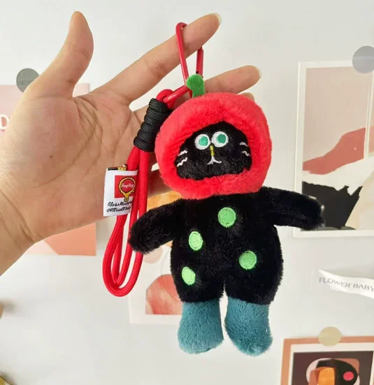 พวงกุญแจตุ๊กตาแมวน่ารักลายจุด สำหรับห้อยกระเป๋า ของขวัญ พวงกุญแจตุ๊กตาแมวการ์ตูน ขายส่ง