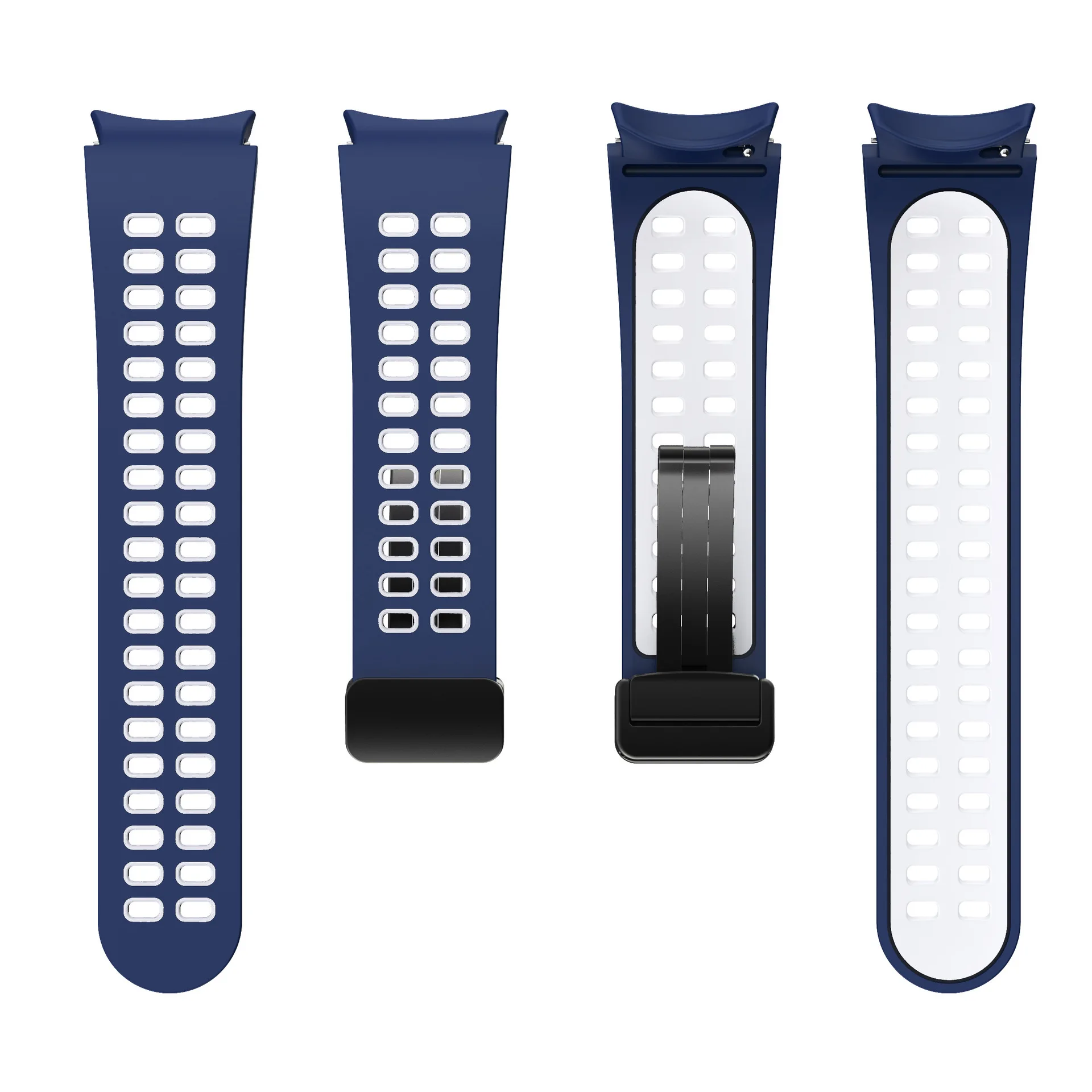 Silicone Strap for Samsung Watch 4/5/6 40mm 44MM 5Pro 45MM Magnetic Buckle Band for Galaxy Watch 4/6Classic 42mm 43MM 46mm 47MM