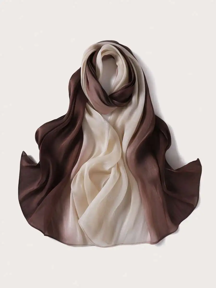 

Womens Gradient Shiny Scarf Lightweight Elegant Shawl Fashion Headscarf