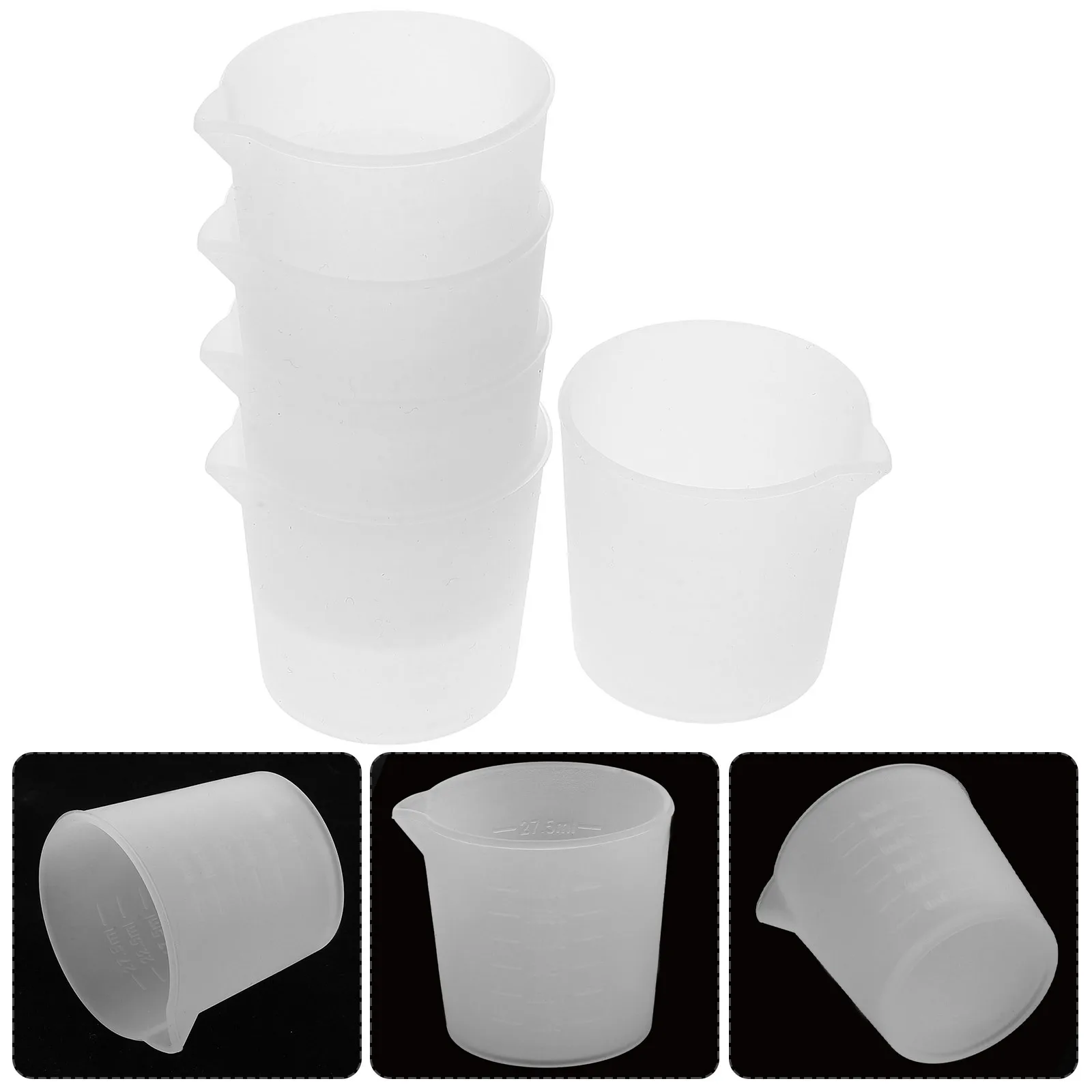 

10Pcs Silicone Resin Measuring Cups Graduated Flexible Non-Stick Mixing Jugs for Epoxy Resin Jewelry Baking Melting Butter