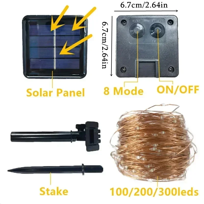 Solar LED Light Outdoor Waterdichte Kerstverlichting String Halloween Decoratie Festoen Tuin Led Lamp Feestartikelen