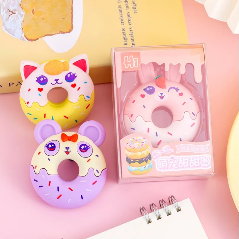 1 piece/lot roztomilá velký roztomilá doughnut mazací guma kreativní skica malířství mazací guma škola zásoby vánoce dar kawaii mazací guma velkoobchod