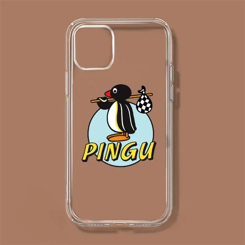 Cartoon Pingu Penguin Phone Case For Samsung GalaxyS20 S21 S30 FE Lite Plus A21 A51S Note20 Transparent Shell