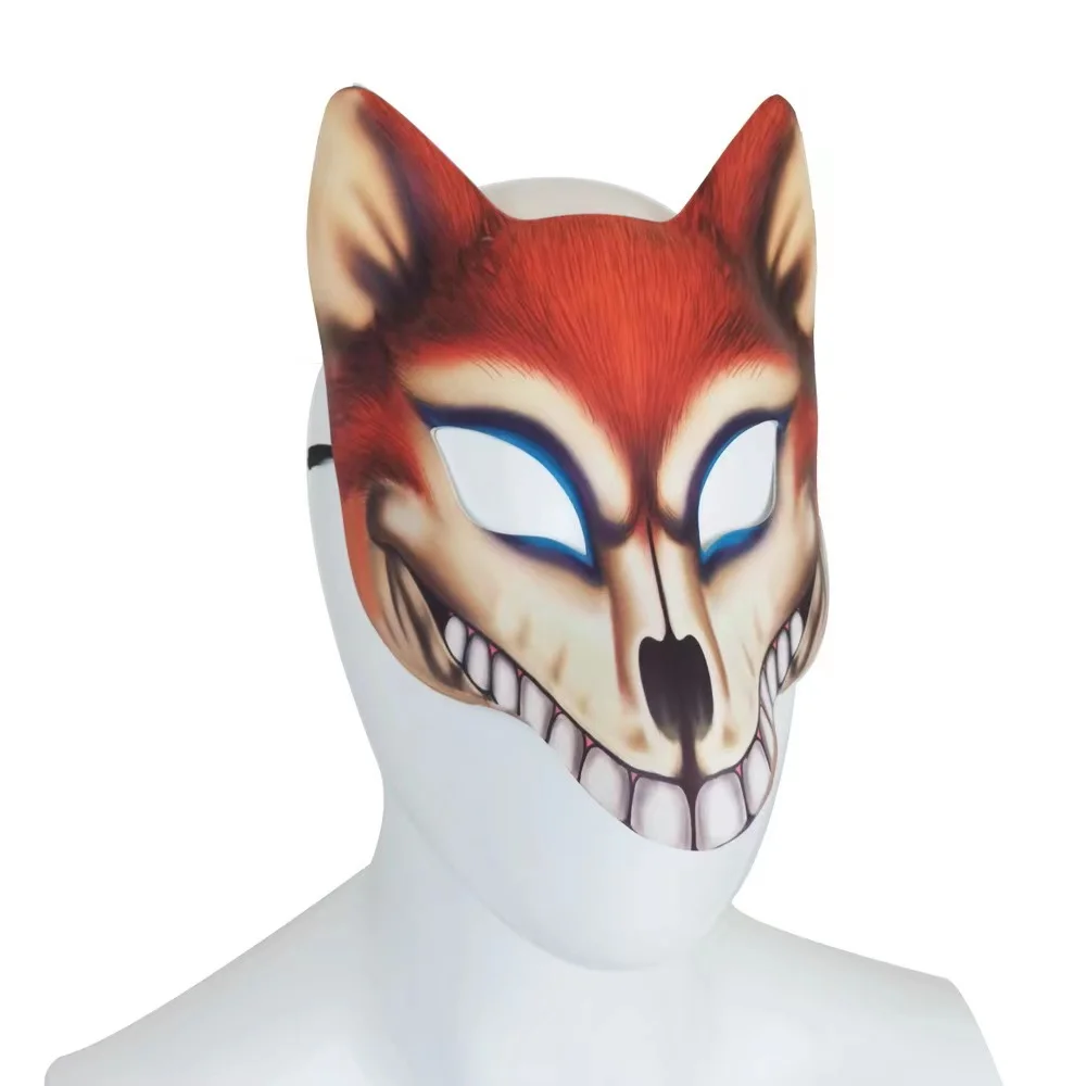 

Halloween Carnival Masquerade Prom Leather Printed Japanese Ghost Beast Fox Mask