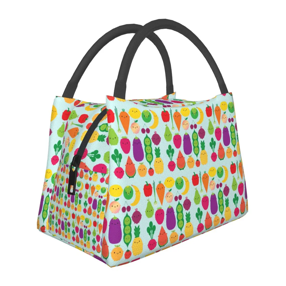 5 A Day Fruit And Vegetables Insulated Lunch Bag for Women Bento Storage Food Boxes Leakproof Container Cooler Thermal Lunch Box