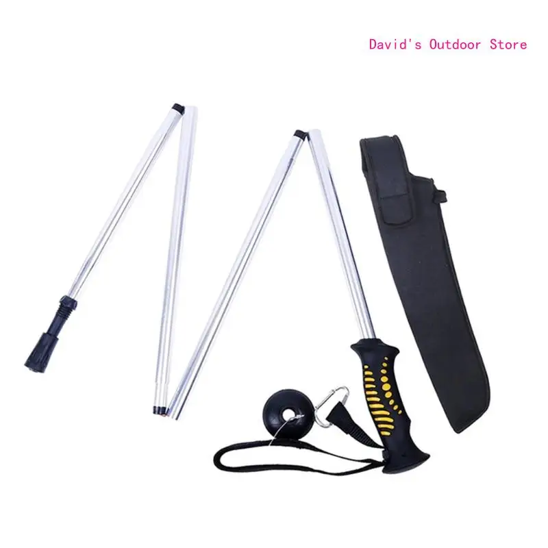 

Wading Rod Staff Folding Aluminum Alloy Fishing Hiking Accessories Outdoor Water Probes Rod Folding Tackle Rod X3UA