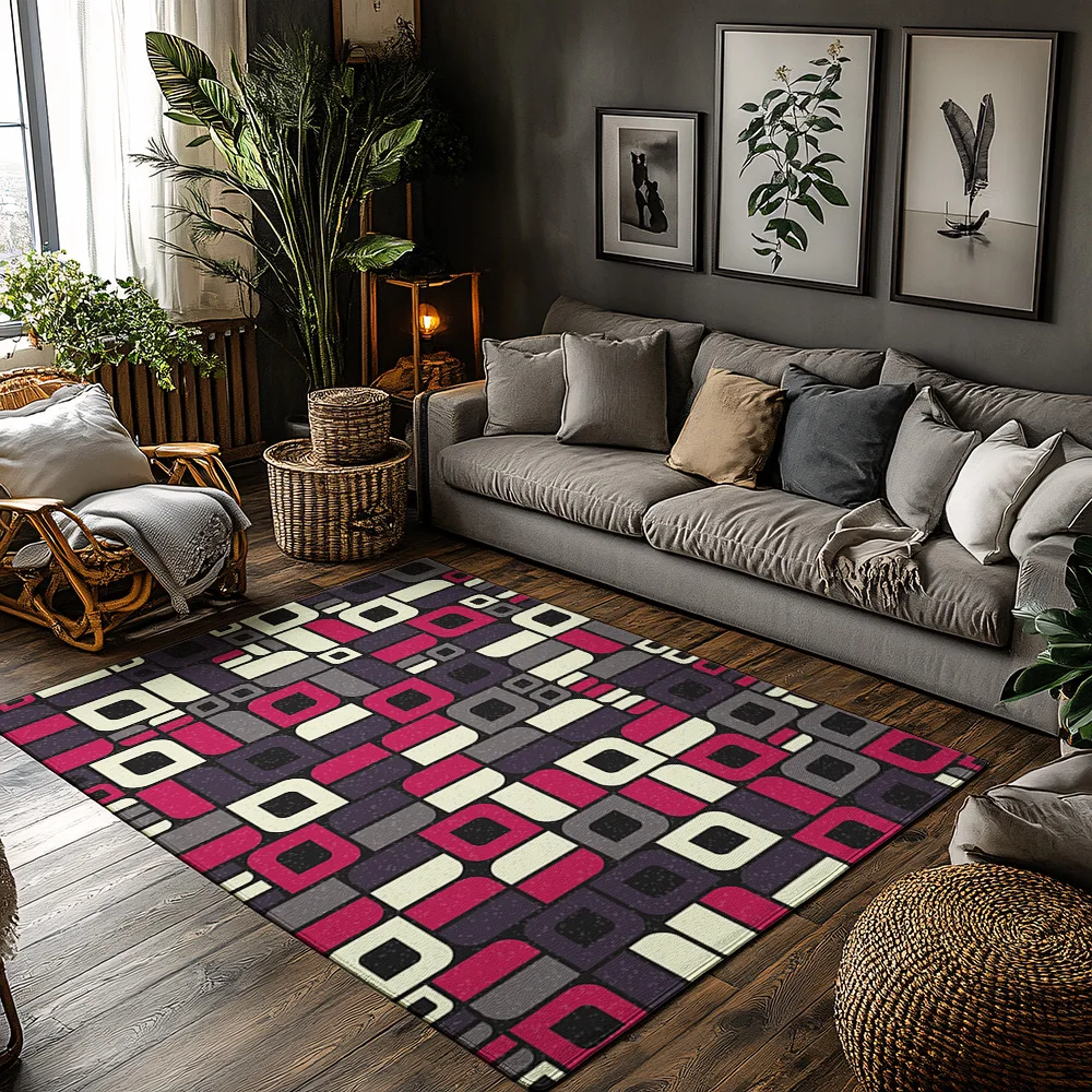 

Стильный ковер с геометрическим рисунком, современный абстрактный нескользящий коврик для двери, моющийся напольный коврик, домашний декор, ковер для гостиной, ковер для прихожей, прочный