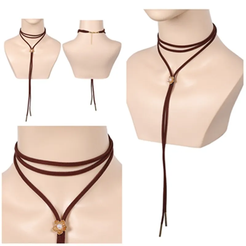 Fantasie Aerith Ketting Cosplay Nek Kant Volwassen Vrouwen Meisjes Halloween Carnaval Kostuum Rollenspel Accessoires Geschenken