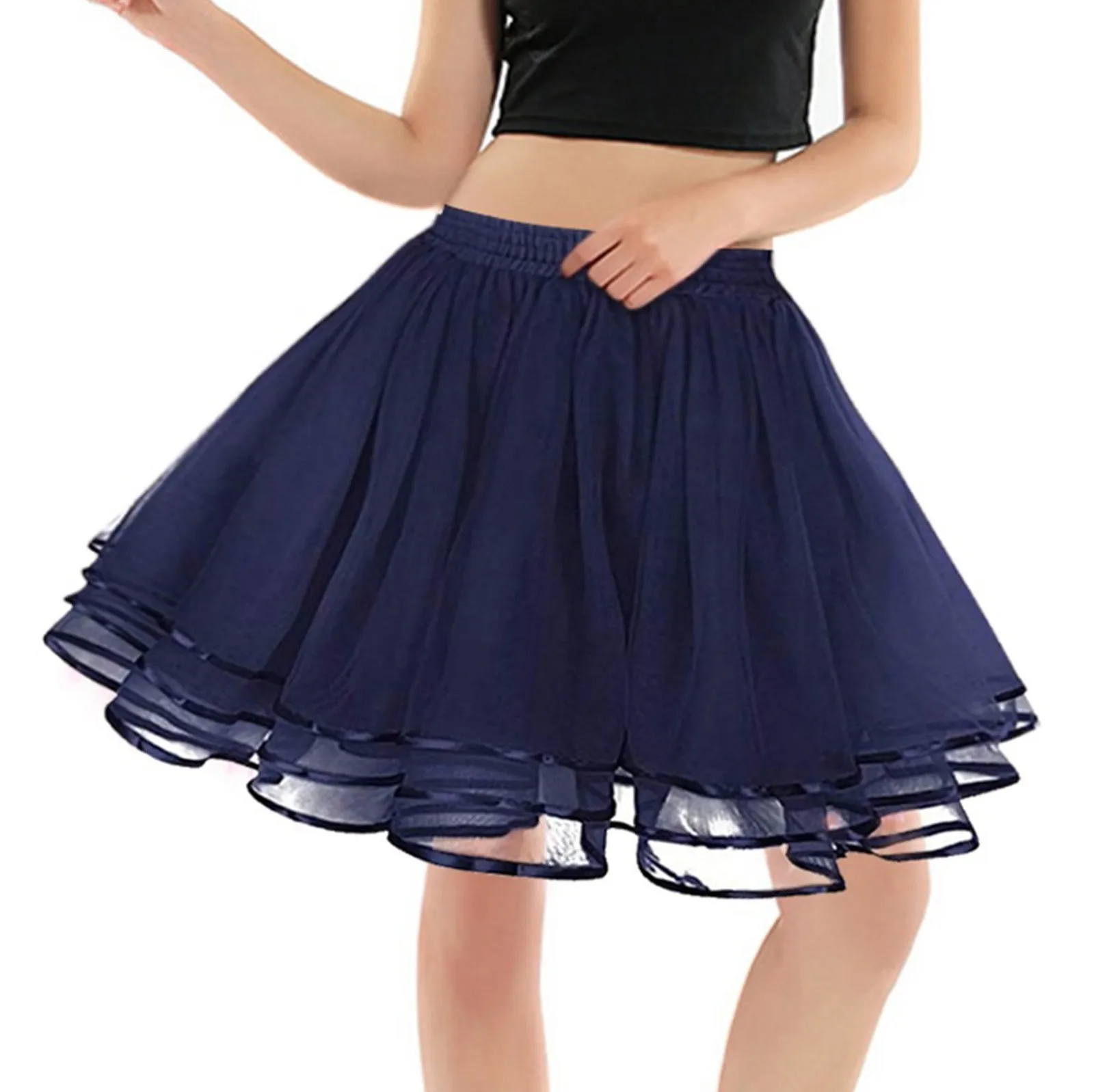 2024 Women Swing Tutu Princess Skirt Layered Tulle Ballet Dance Pettiskirts Cute Party Puffy Skirt Petticoat Underskirt