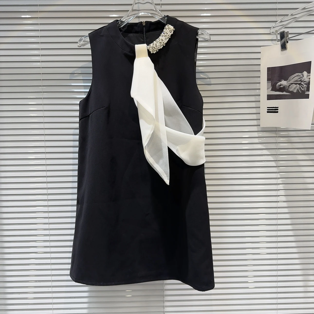 صيف 2025 لؤلؤة جديدة مزينة بتصميم Sa Ele Lady Dr Fraance Sle Celebri A-Line Midi Dr بدون Sves #3