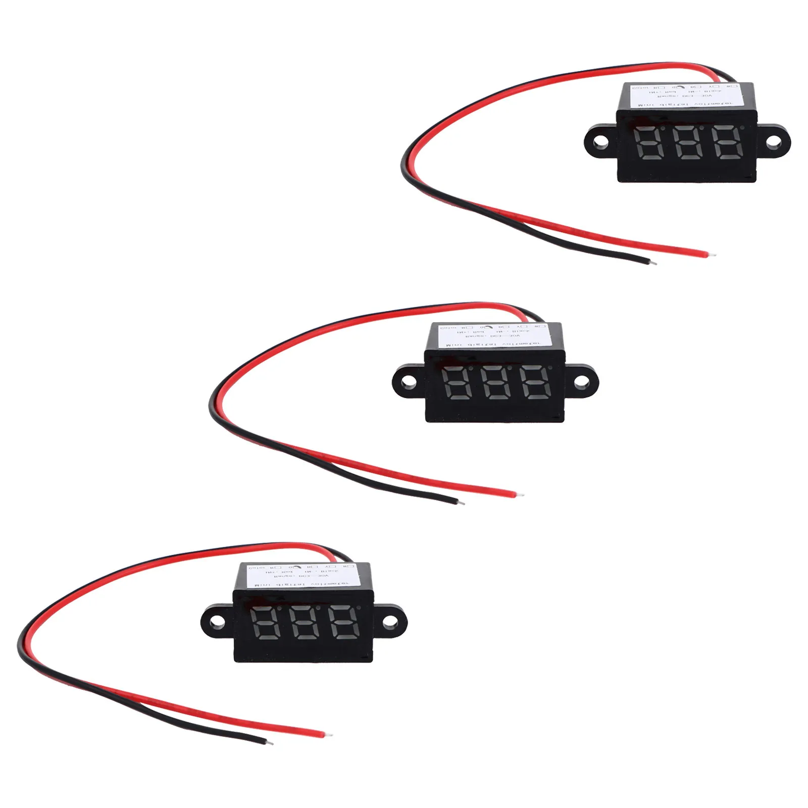 3 pezzi voltmetro digitale DC impermeabile tester di tensione ad alta precisione monitor per auto mini precisione pratica affidabile a due fili