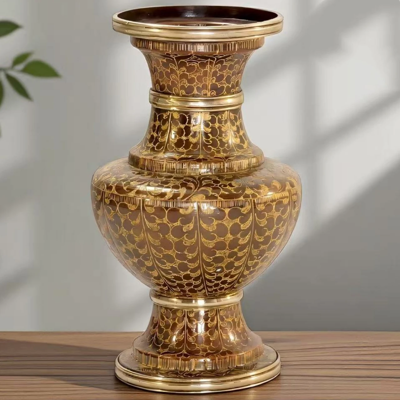 

Nepal-Style Handcrafted Copper Vase,Eight Auspicious Craftsmanship Ethnic Sacred Buddhist Item Home Vase Altar Decorative