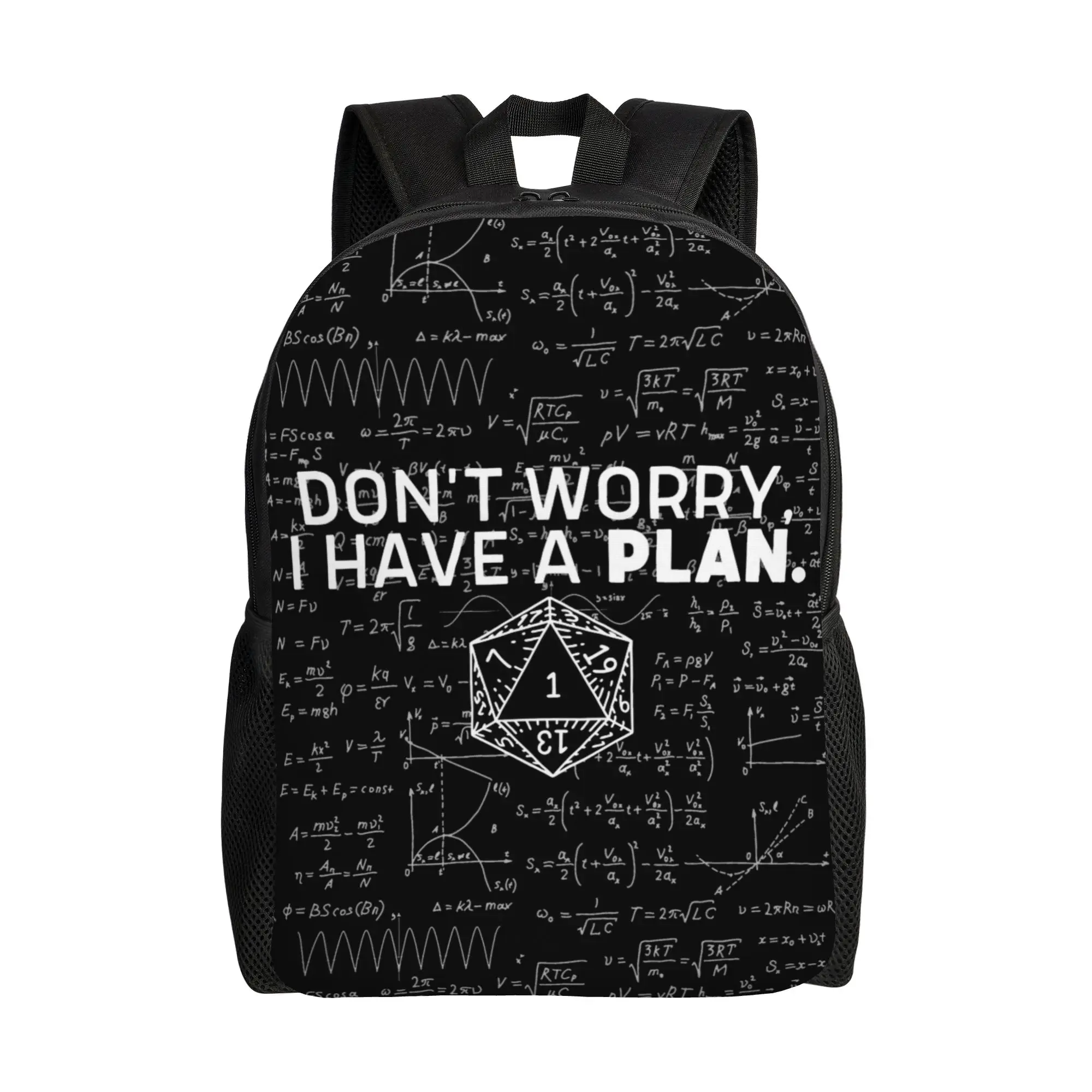 

Рюкзак Dungeon Dragon Don T Worry I Have a Plan, классический, с карманом, для старшей школы, для работы, для ноутбука, сумка через плечо