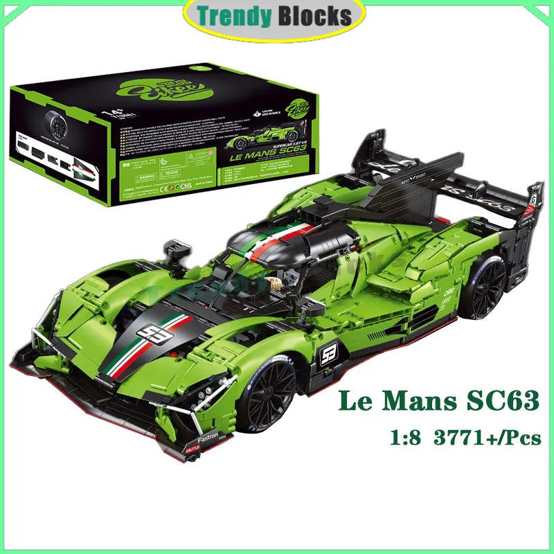 

Y18081 3771 шт. 1:8 SC63 гоночные строительные блоки технические RC 24 HEURES DU MANS автомобильные игрушки подарки для мальчиков
