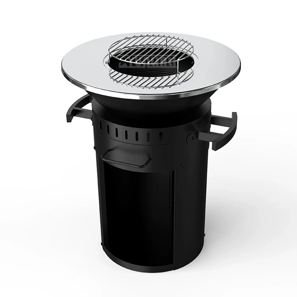 Garden Fireplace,Garden Fire Pit,Upright Wood-Burning Stove,  Multifunctional Heater, for Heating and Barbecuing